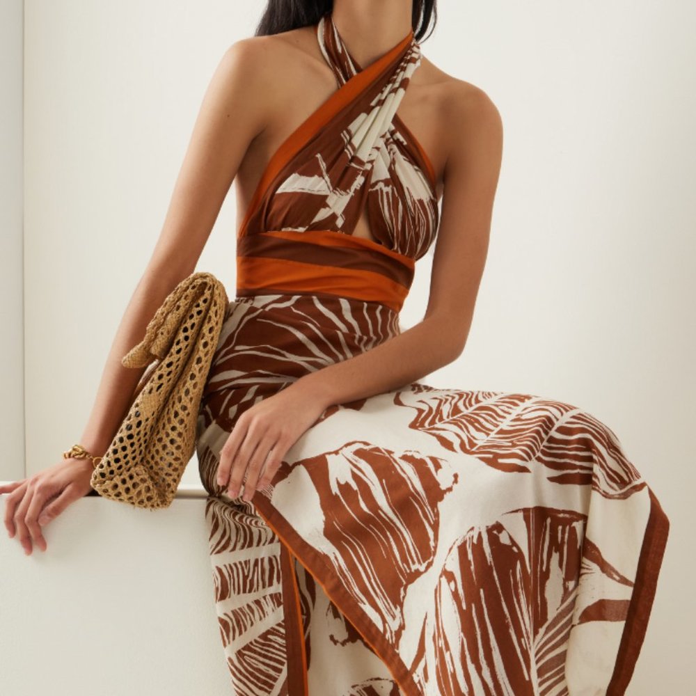 Johanna Ortiz Una concha en el mar cotton maxi dress